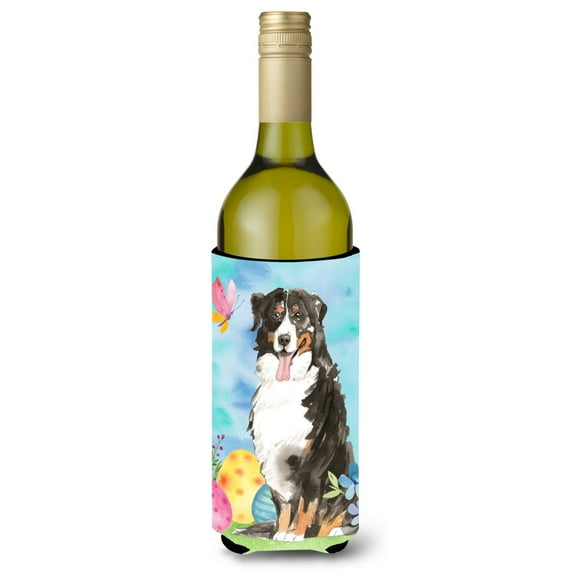 Carolines Treasures CK1926LITERK Easter Eggs Bernese Mountain Dog Wine Bottle Beverge Insulator Hugger Wine Bottle