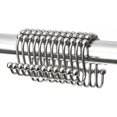 thumbnail image 1 of Shower Curtain Hooks, Double Glide Shower Curtain Rings Rustproof Metal Heavy Duty Roller Bathroom Shower Rods Curtains Liners, Set of 12, Brushed Nickle \u2026, 1 of 8