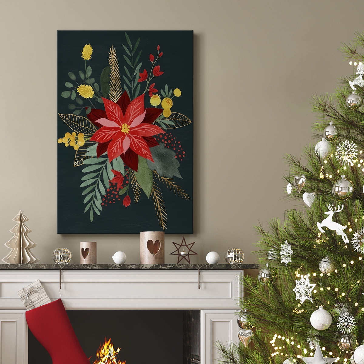 Bright Christmas Night Collection B- Gallery Wrapped Canvas