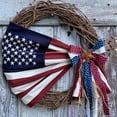 thumbnail image 2 of Loalirando American Patriotic Wreath, 4th of July Memorial Day Decor Wreath, Independence Day Wreath, 2 of 3