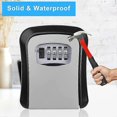 thumbnail image 5 of Wall mounted key safe, outdoor key lock box, key box with 4 digit combination, waterproof security lock box, outdoor key safe for home, garage, school, 5 of 5