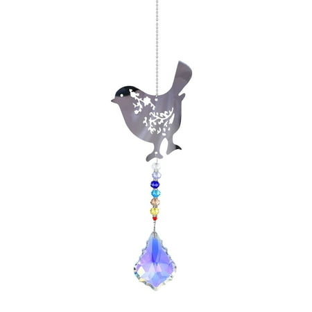 

Senuolre Modern Rainbow Crystal Bird Chakra Suncatcher Car Charm Pendant