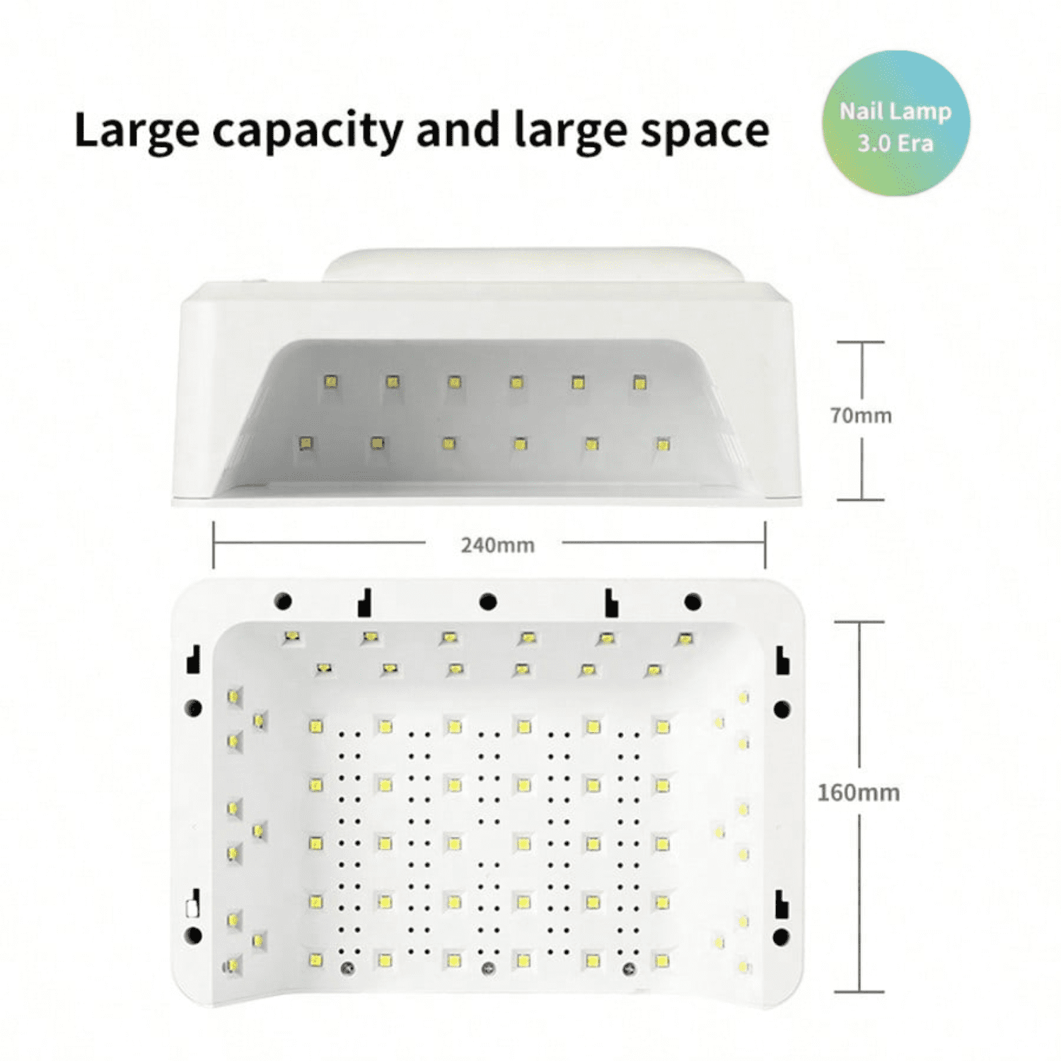 72W Professional Nail Lamp with 60 LED Beads - Dual-Spectrum UV/LED Fast Curing for Gel Polish - Infrared Sensor Hands-Free Operation - 4 Timer Settings for Salon Home Use