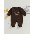 thumbnail image 3 of vera natura Baby Jumpsuit, Long Sleeve Crew Neck Letters Print Fall Romper Clothes for Boys Girls, 3 of 9