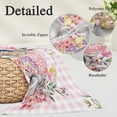 thumbnail image 2 of Bunny Easter Pillow Covers, Linen Long Throw Pillow Case, Pink Eggs Plaid Spring Floral Farmhouse Holiday Pillow Protector Decorative Cushion Cover for Living Room/Bedroom 16" x 24", 2 of 8