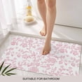 thumbnail image 3 of Pink Flower Door Mat&nbsp;Indoor Outdoor Entrance, Non Slip Rug for Kitchen Bathroom Entryway Rug, Vintage Farmhouse Boho Leaf Spring Solid Washable Doormat Floor Mat for Office 20x31.5 Inch, 3 of 8