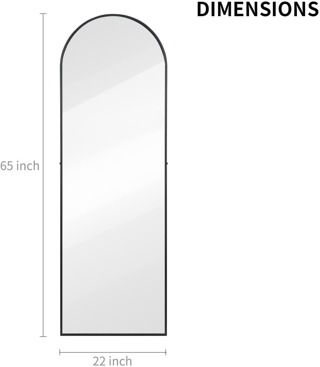 Dcenta Full Length Mirror, Arched Full Body Mirror with Stand, Floor