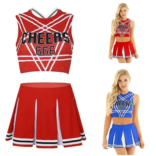 Conjunto de disfraz de animadora de lencería Sexy para mujer, uniforme de Cosplay para colegiala, Halloween