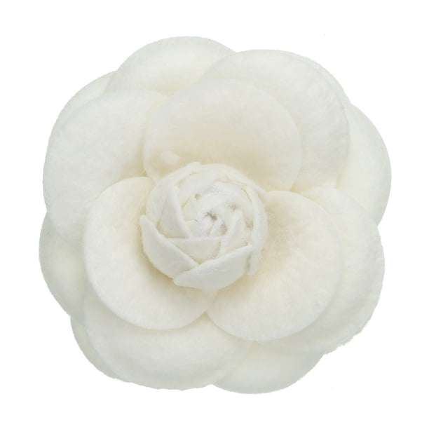 Broches de Flor Camelia Vintage Hechos a Mano, Pines de Flor de Tela, Corsage Floral para Mujeres Crema