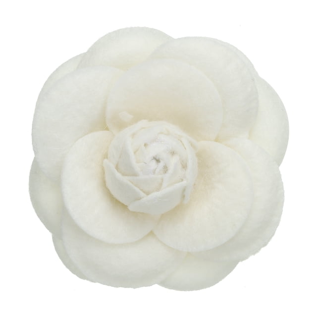Broches de Flor Camelia Vintage Hechos a Mano, Pines de Flor de Tela, Corsage Floral para Mujeres Crema