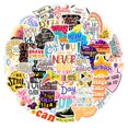 thumbnail image 1 of Pegatinas de vinilo con frases frescas y motivadoras en inglés, 50 unidades, 1 of 2