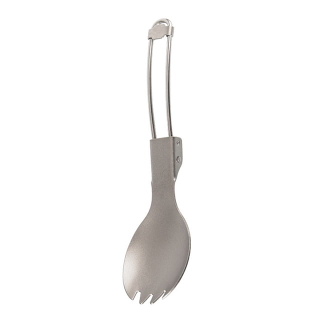 Mosiee Outdoor Tableware Titanium Folding Spoon Spork Fork Outdoor Tableware Cookware Folded Flatware Camping Supplies