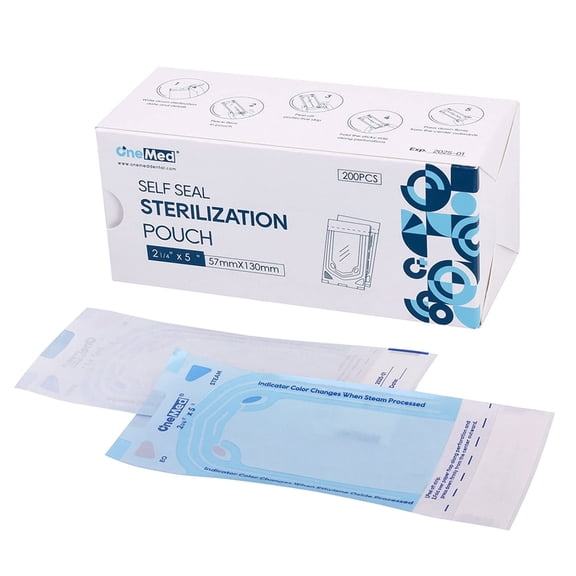OneMed Dental Self-Sealing Sterilization Pouches 2.25x4 inch 200/Box 1 Box