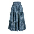 thumbnail image 5 of Floral Maxi Skirt for Women Tiered Elastic High Skirts Vacation A-Line Flowy Swing Long Skirts, 5 of 9