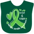 thumbnail image 3 of Inktastic Love and Care Mental Health Awareness Green Ribbon Boys or Girls Baby Bib, 3 of 4