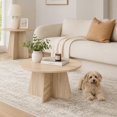 thumbnail image 3 of Nesting Coffee Table Set with Round Tops and Crisscross Legs - Walnut Finish, 3 of 10
