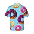 thumbnail image 3 of Easygdp Donuts Men's Hawaiian Shirts Print Lapel Short Sleeve for Beach, vacation, party, casual occasions - X-Large, 3 of 9