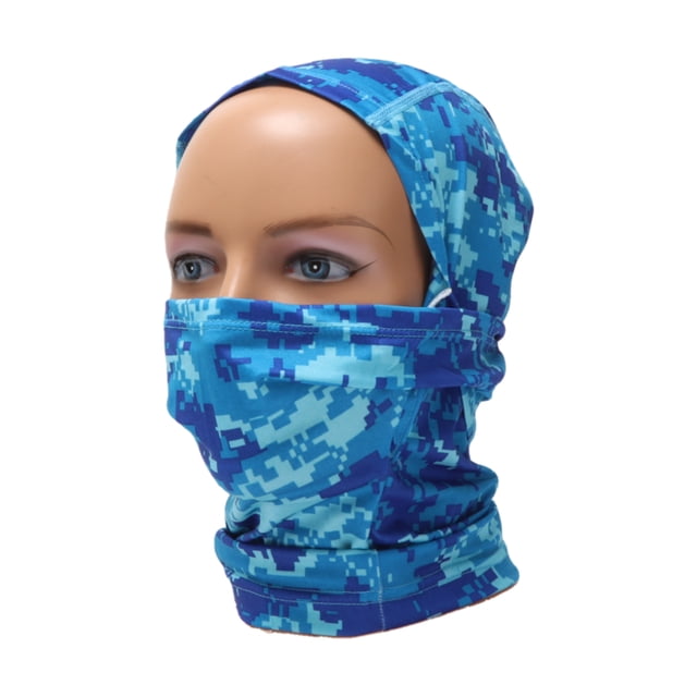 Máscara facial completa de poliéster camuflaje, cubierta facial a prueba de viento, de secado rápido, azul, 1 pieza