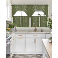 thumbnail image 4 of Japanese Swag Curtains for Living Room/Bedroom Windows, Green Rustic Retro Pastoral Floral Leaves Kitchen Curtains and Valances Set 36 Inch Length, Light Filtering Swags Valance Curtain Panels, 4 of 5
