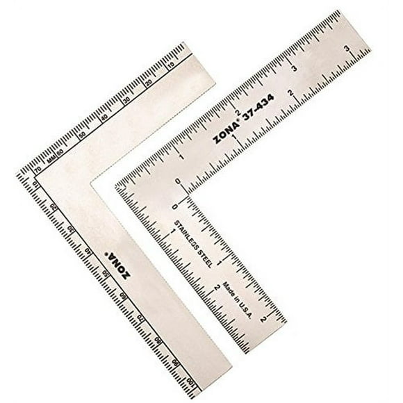 Zona 37-434 L-Square, Stainless Steel, 3-Inch x 4-Inch