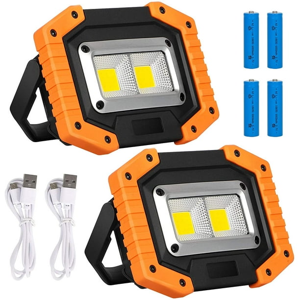 Projecteur LED rechargeable 3 modes lampe de sécurité de camping Cob  batterie étanche lampe de travail projecteur de camping pour la pêche, la  randonnée 
