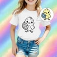 thumbnail image 2 of Girls' Easter Cute Diy Rabbit Egg Pattern T Shirt Everyday Top White 12Y-13Y, 2 of 6