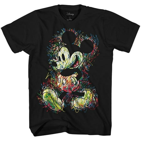 Disney Mickey Mouse Scribbles Disneyland World Tee Funny Humor Adult Mens Graphic T-Shirt