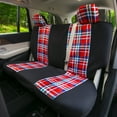 thumbnail image 6 of FH Group Tartan57 Universal Fit Cloth Car Seat Covers, Solid Back Rear Bench for Auto, SUV, Sedan and Van with Steering Wheel Cover - Red Full Set, 6 of 8