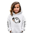 thumbnail image 2 of Tween Girls Hooded Sweatshirt Kids Pullover Hoodie Casual Football Print Unisex Athletic Top Clothes White Size 11-12T, 2 of 4
