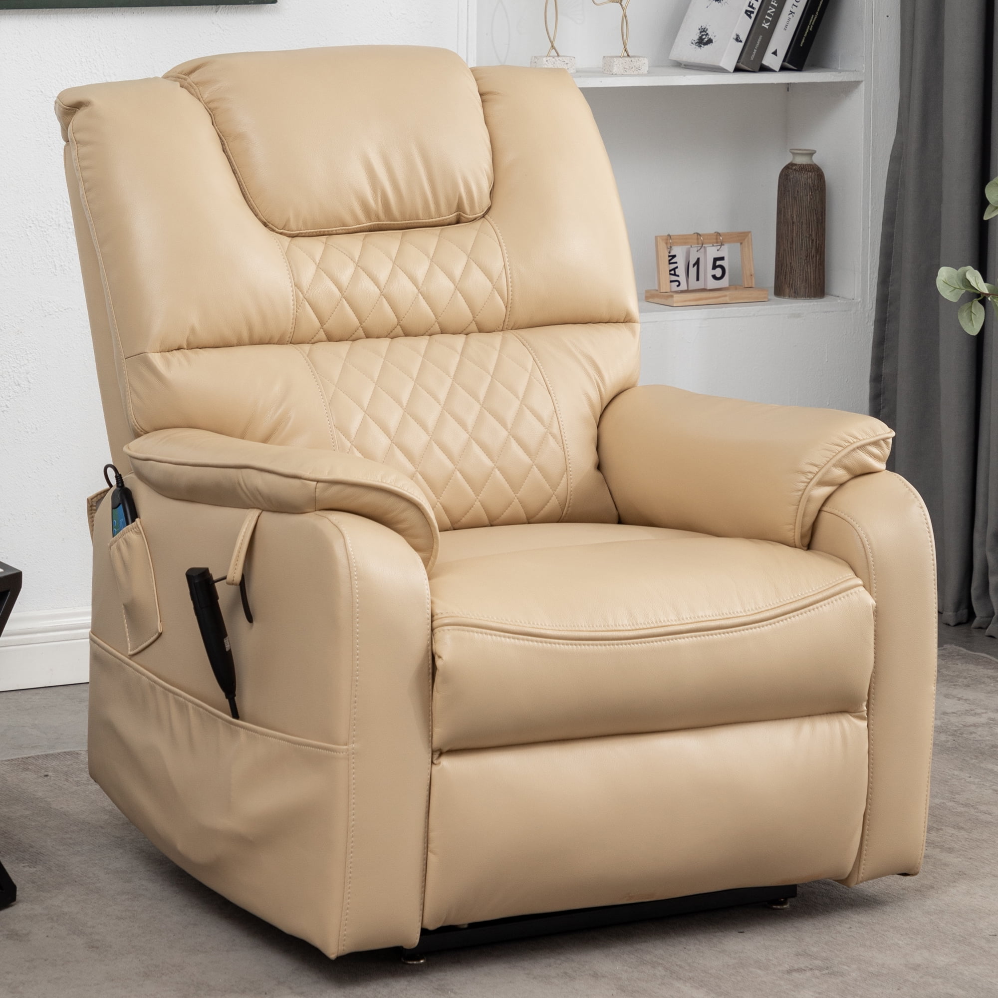 uhomepro Large Massage Recliner Chair, PU Leather Electric Heated Power