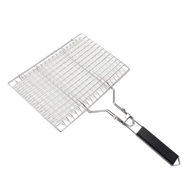 Yuarrent Cesta para asar plegable extraíble, cesta para asar barbacoa para cocinar al aire libre multifuncional y resistente Kits de desorden para acampar