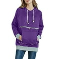 thumbnail image 2 of DondPO Essentials Hoodie Hoodies for Women Women's Plus Velvet Loose Pet Hooded Pullover Cat And Dog Big Bag Suspender Pullover Sweatshirt Long Sleeve Shirts Sweatshirt for Women Purple M, 2 of 7
