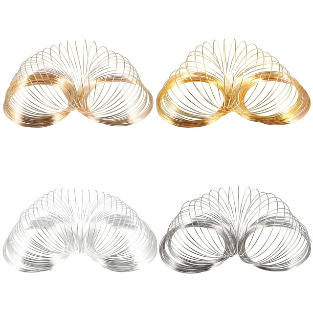 KAKOWELY Metal Rings 4 Pcs Metal Rings DIY Wire Circles Bracelet Ring DIY Handmade Circle Accessories2.36"X2.36"X0.02"