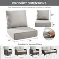 thumbnail image 2 of Terraloom 6 Inch Outdoor Cushions 24x24" - Water Resistant 1 Set Deep Seating Patio Chair Back&Seat Cushion for Wicker Rocking Swivel Chairs Loveseat Couch Sectional Sofa in Beige, 2 of 11