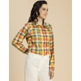 thumbnail image 3 of Moomaya Long Sleeve Spread Collar Cotton Shirt - Regular Women's Casual Shirt, 3 of 9