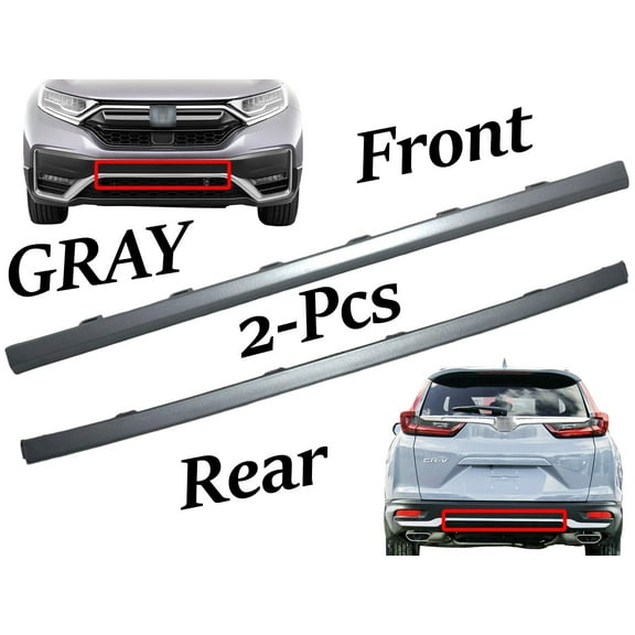 2020 2021 2022 Compatible with Honda CRV CR-V Front Rear Bumper Face Bar Molding Trim Center Middle Gray