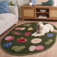 thumbnail image 4 of Safavieh Chelsea Brittania Bordered Area Rug, Hunter Green, 4'6" x 6'6" Oval, 4 of 13