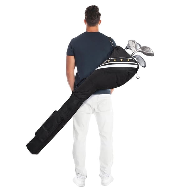Bolsa de transporte para palos de golf, bolsa de transporte portátil para domingos de golf para 7-10 palos de golf, bolsa de viaje para palos de golf con 4 bolsillos para accesorios de golf, estuche d