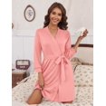 thumbnail image 5 of Zeagoo Womens Knit Bathrobe Thin Robes Soft Cozy Sleepwear Lightweight Robe, 5 of 6