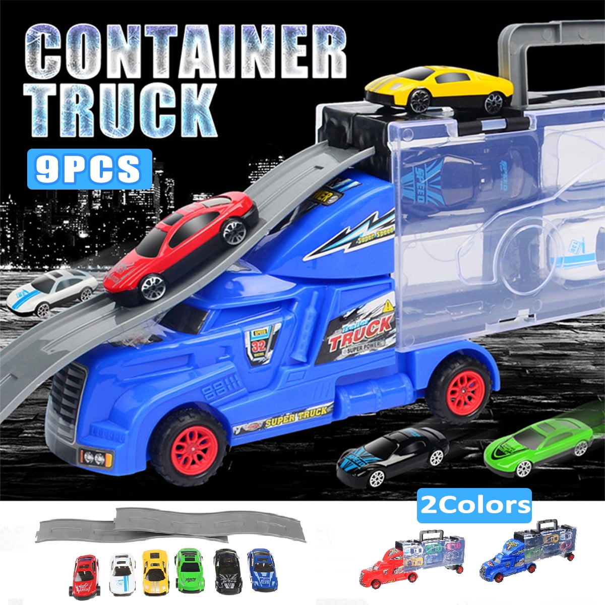Toy Truck Transport Car Carrier Semi Truck Toy Toy Truck Includes 6