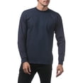 thumbnail image 5 of Pro Club Men's Heavyweight Cotton Long Sleeve Crew Neck T-Shirt NVY-2XL, 5 of 5