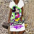 thumbnail image 3 of Elegante vestido de fiesta de playa para mujer 2024 Disney Minnie Mickey Mouse vestido de verano bohemio moda casual cuello en V vestidos midi, 3 of 5