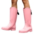thumbnail image 2 of FRSASU Women's Knee‑High Waterproof Rain Boots Tassel Decor Matte Tall Boots Non‑Slip Sole for Rainy Days & Daily Wear Pink, 2 of 8