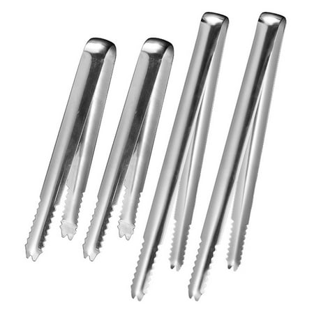 

Frcolor 4pcs Stainless Steel Ice Clips Ice Cube Serving Tongs for Cocktails Whiskeys