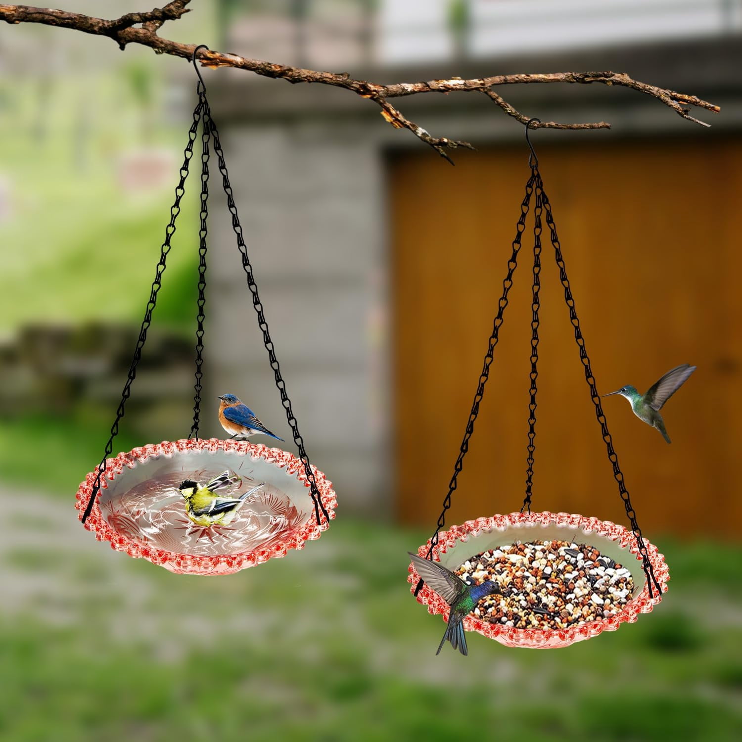 Wild Bird Feeder Outdoors Weather and Water Resistant Squirrel-Proof Wild Bird feeders,Window Birdfeeders for Wild Birds Hanging in the Garden and Balcony