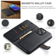 thumbnail image 5 of Allytechgroup Wallet Case for iPhone 16 Pro Max with 3 Card Slots & Cash Pocket, 2 in 1 Detachable Strong Magnetic Case, Retro PU Leather Shockproof Magnetic Clasp Slim Protective Shell, Black, 5 of 8