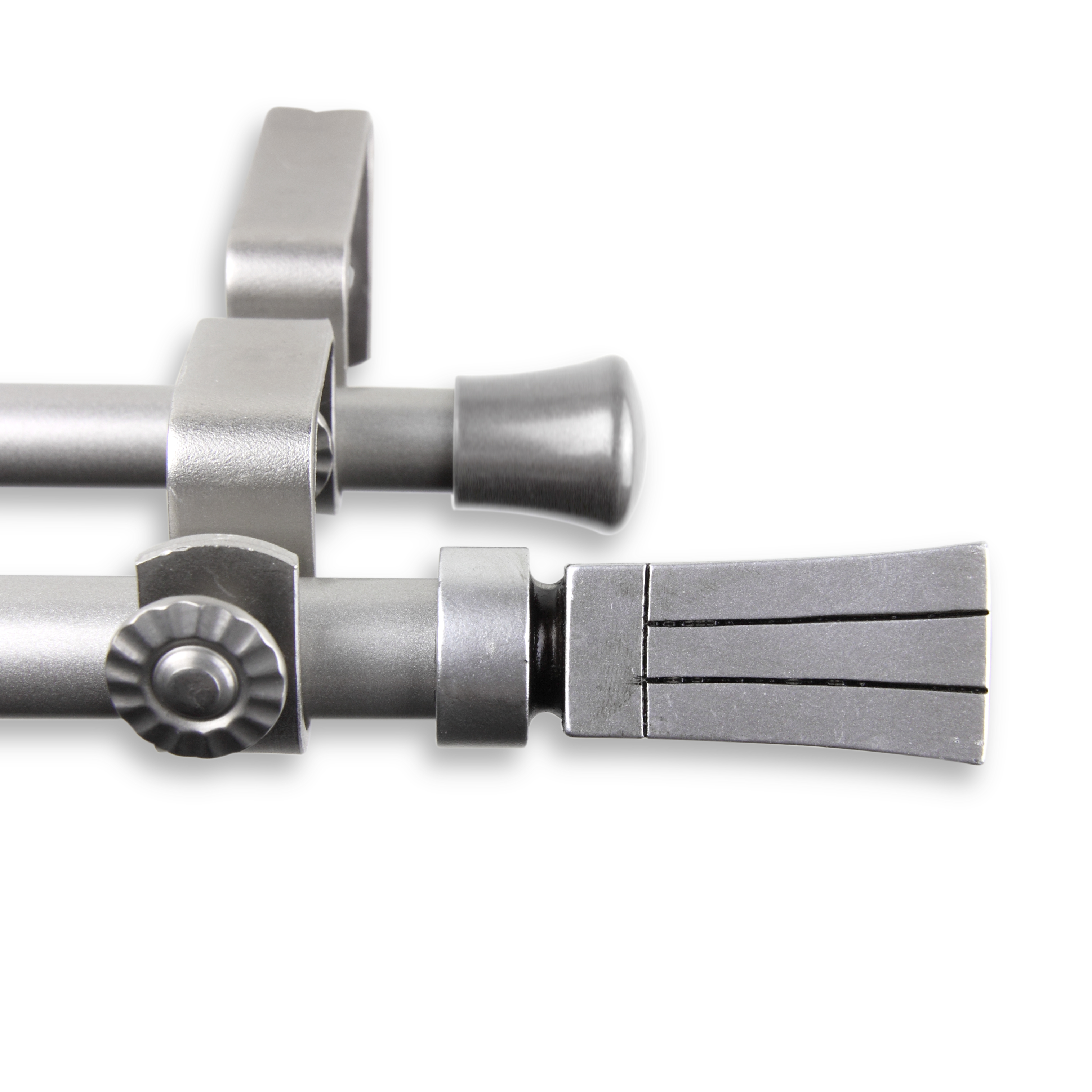 Central Design Products Steel 0.62" Modern Double Curtain Rod, Silver