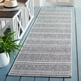 thumbnail image 2 of SAFAVIEH Courtyard Everette Geometric Indoor/Outdoor Runner Rug, Black/Grey, 2'3" x 12', 2 of 10