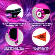 Melo Pink Spinner Shark Kneeboard Toy for Kids 6 Years and up, 74 mm wheels