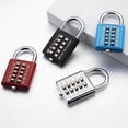 thumbnail image 5 of Stainless Steel Padlock with 10 Digit Combination Password Lock，Keyless for Sports Field and Locker Room (Blue), 5 of 5